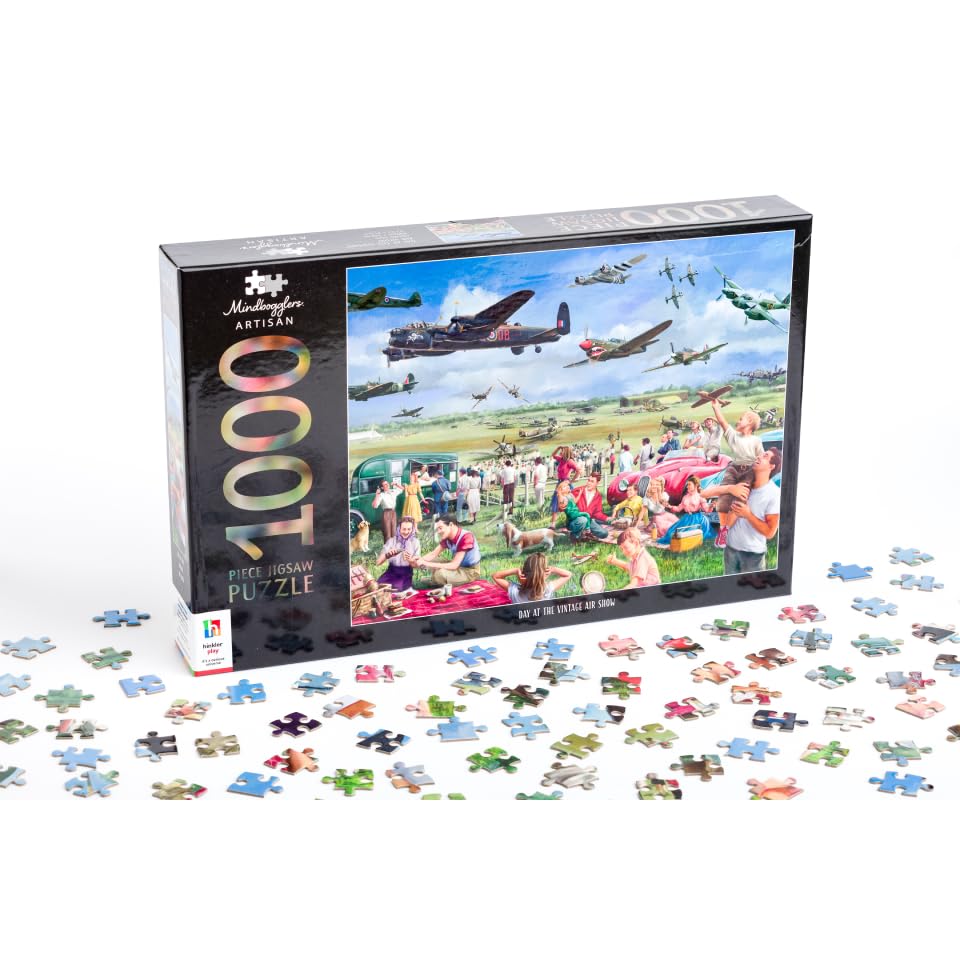 Hinkler - Mindbogglers Artisan 1000 Piece Jigsaw : Day At The Vintage Air Show - 1000 Piece Jigsaw Puzzles for Adults - Challenging Puzzle Games - Gifts