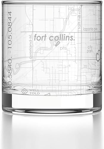 Miniatura 26 de Well Told Vaso de whisky grabado con mapa de Charleston, Carolina del Sur, vaso de rocas estilo antiguo (11 oz, transparente), vaso de whisky