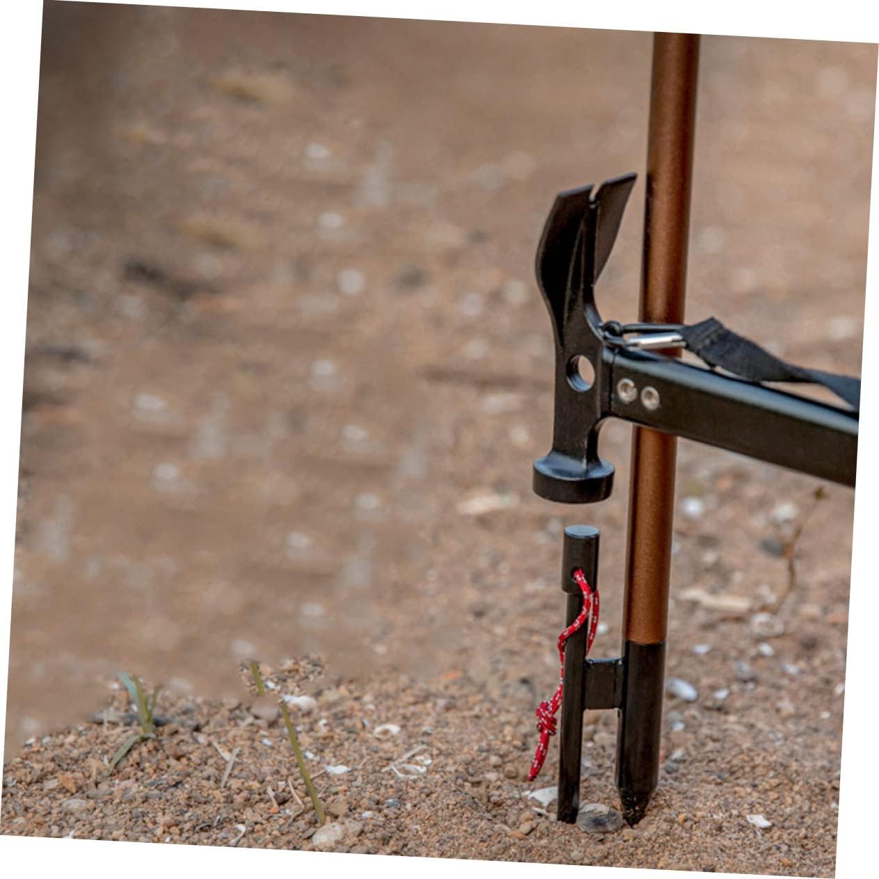 Camping Lantern Stand Aluminum Folding Light Rack Double Hooks for Outdoor Hiking Fishing