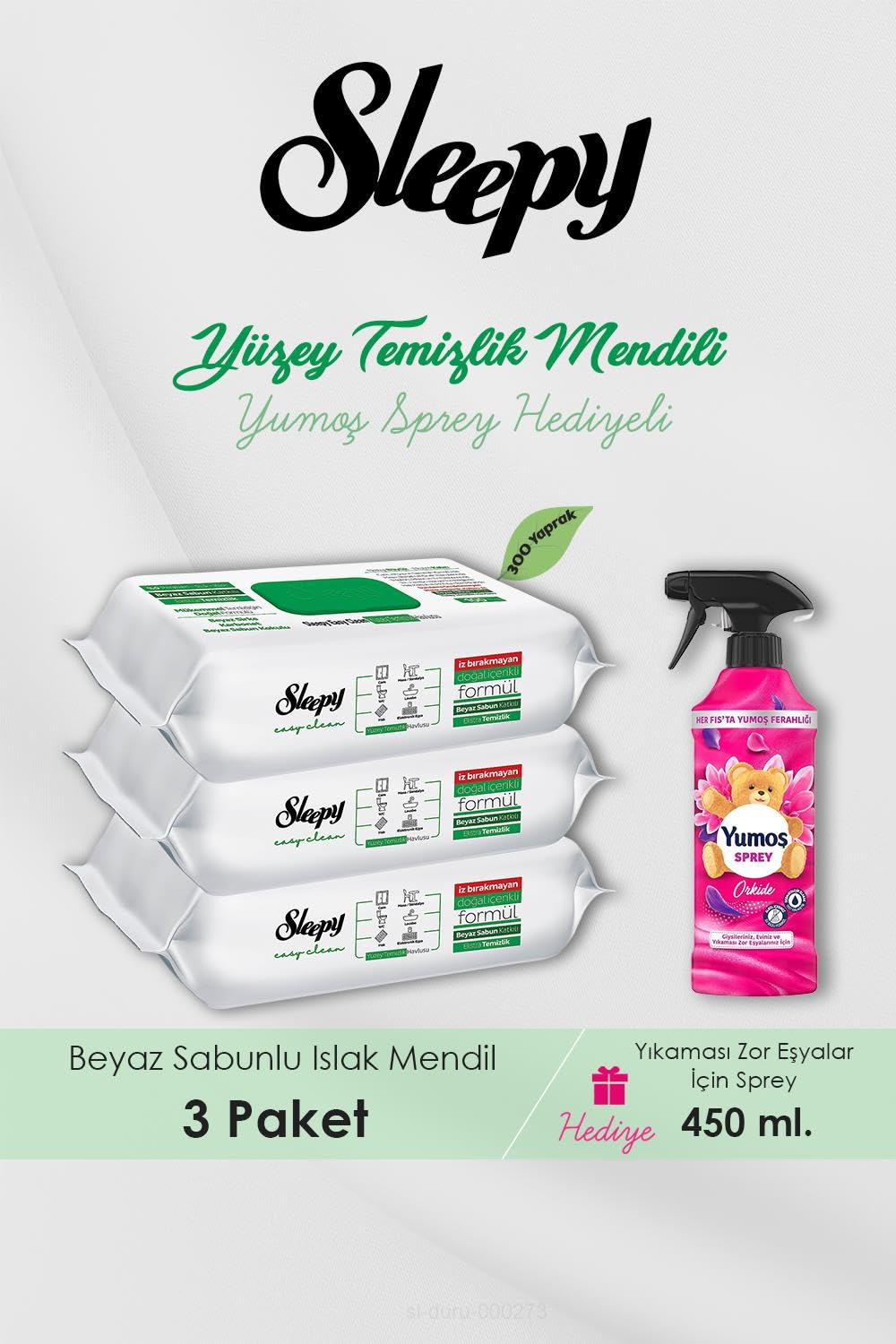 Sleepy 300 Adet Easy Clean Havlu, Orkide Oda Kokusu Hediyeli