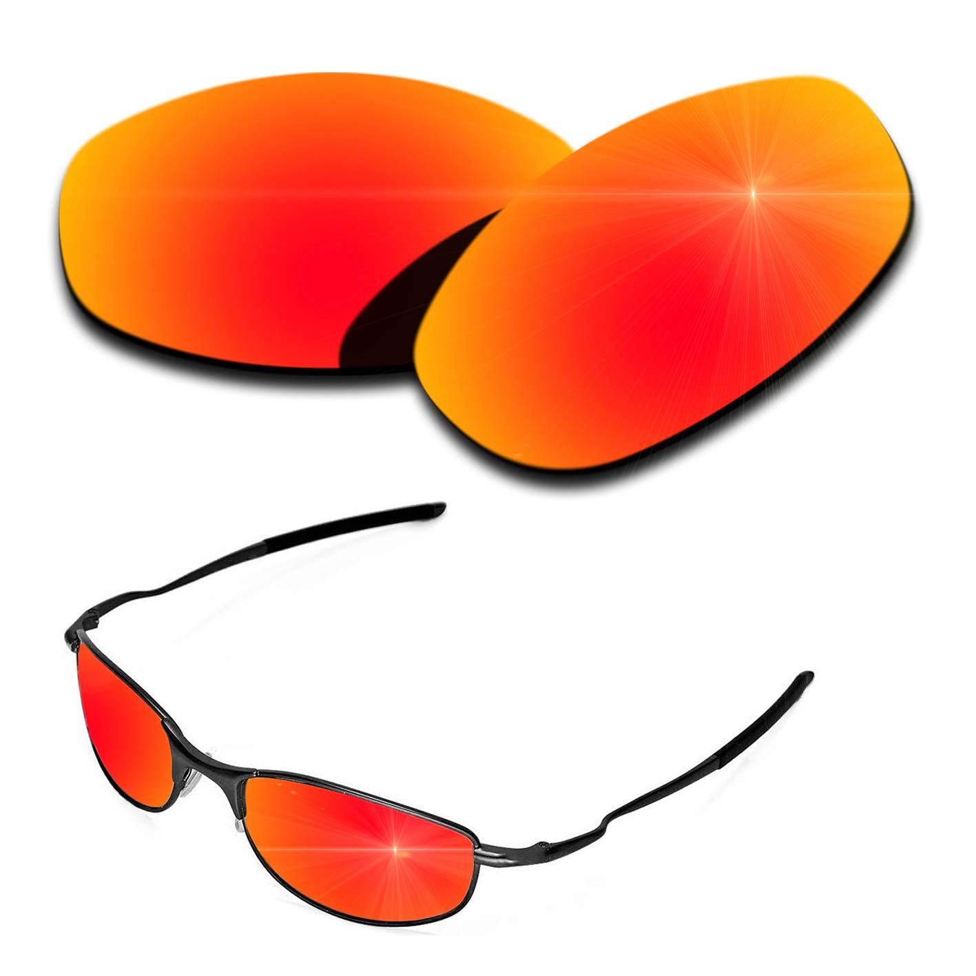 Polarized Replacement Lenses for Oakley Tightrope - Orange Red Mirrored Coating
