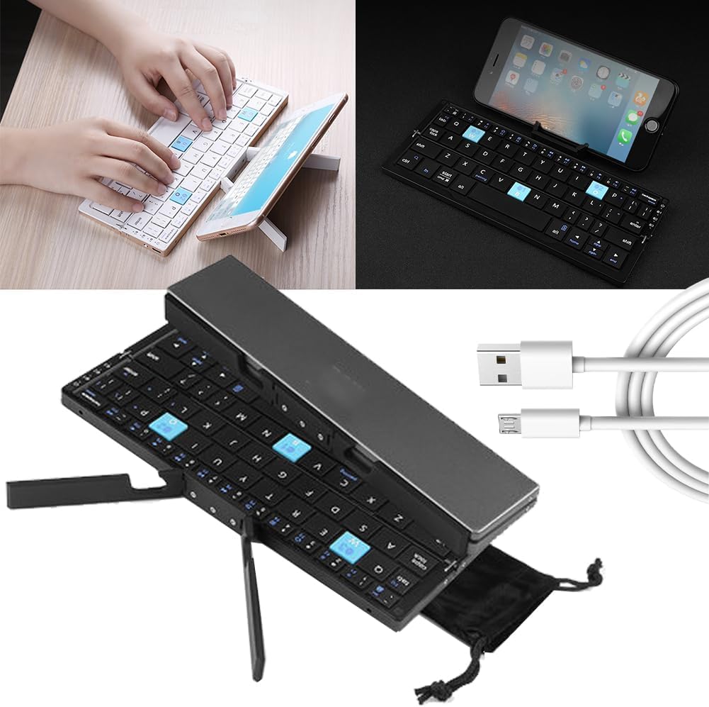 Mini clavier pliable Bluetooth avec commutation un clic 3 appareils
