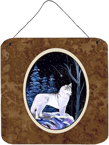 Caroline's Treasures SS8400DS66 Starry Night Siberian Husky - Impresiones para colgar en pared o puerta, 6 x 6, multicolor