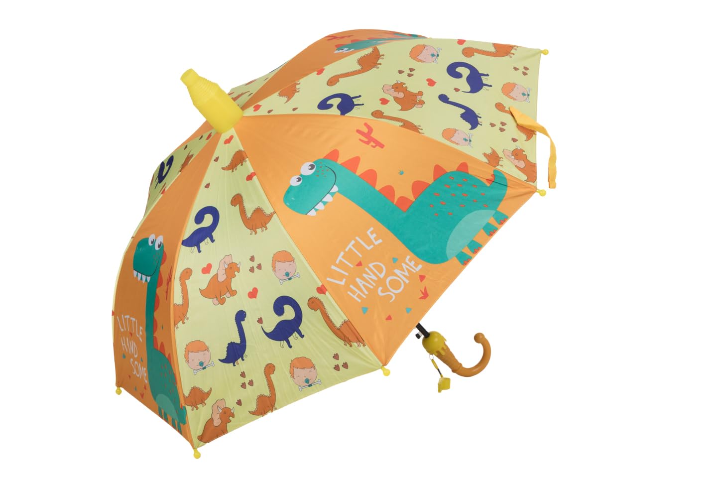 yellow bee Colorful Dinosaur Print Umbrella with Ice Cream Handle for Boys, Orange, Yellow, 3-10 Years-picture-52