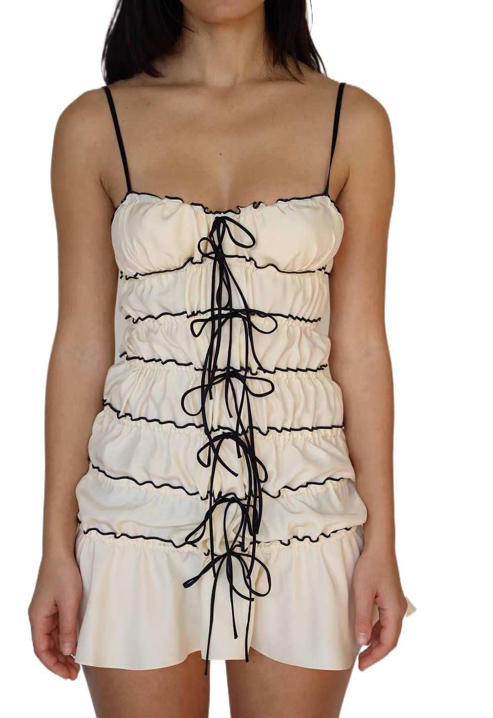 SeyurigaokaY2K Women Sexy Strapless Tube Mini Dress Lace Patchwork Bandeau Bodycon Short Going Out Dresses 2023 Streetwear