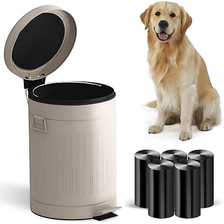Outdoor Trash Can Odor Eliminator: Eliminate Dog Poop Odor with Industrial Style 12L Waste Bin