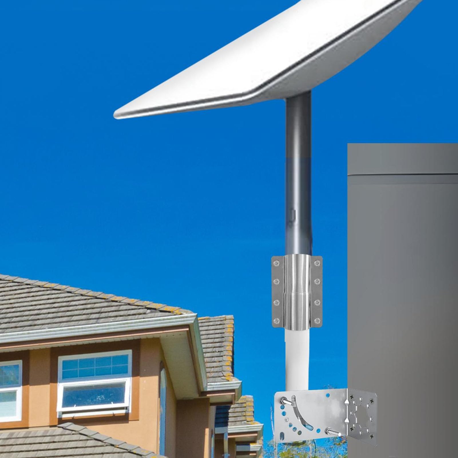 Support Satellite, Kit de Montage Internet par Satellite pour Antenne Rectangulaire Starlink V2, Support D'attelle Universel Réglable à 90° Starlink à Angle Droit, Résistant aux