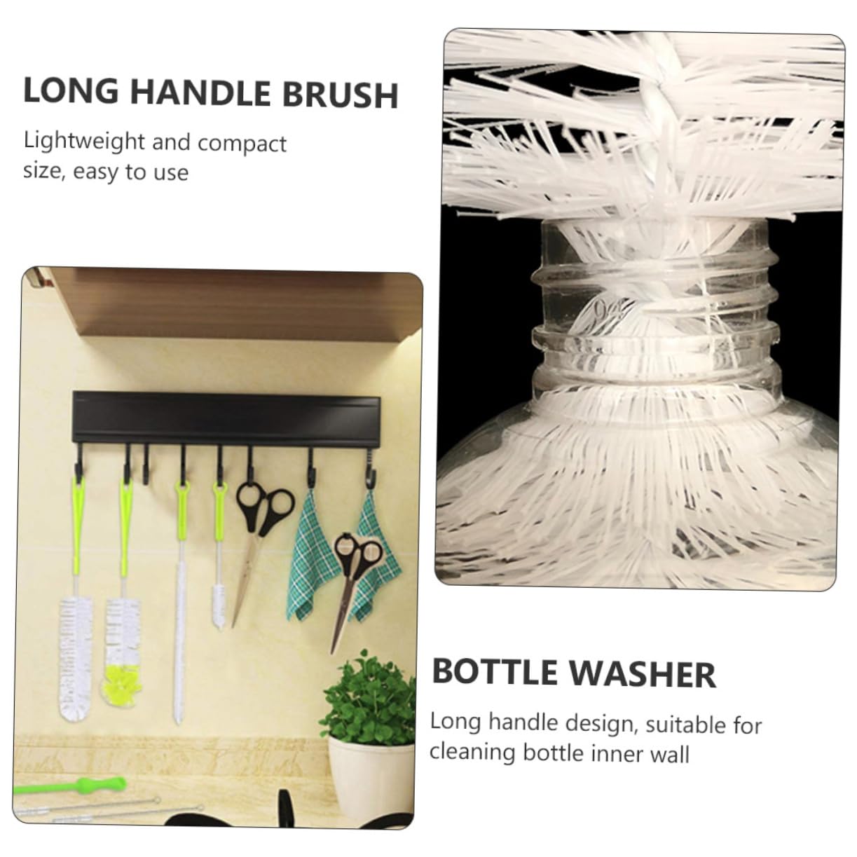 Ipetboom 1 Set 4pcs Cleaning Brush Feeding Bottle Brush Cup Cleaner Brush Water Cup Cleaner Bottle Cleaner Brush Bottle Washer Bottle Washing Brush Pp Environmental Protection Plastic Green