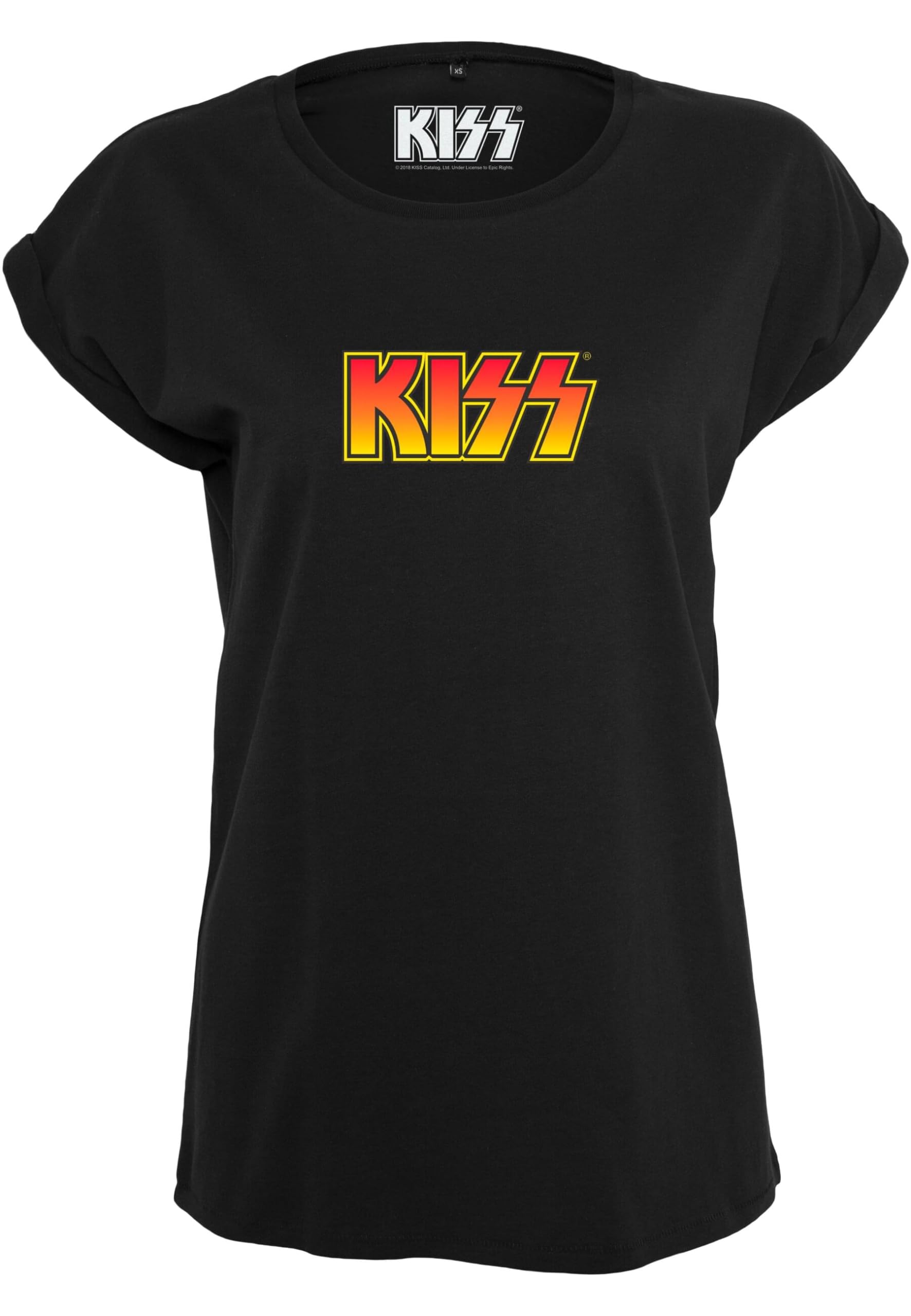 Merchcode Women's Ladies KISS Tee T-Shirt, Black, S
