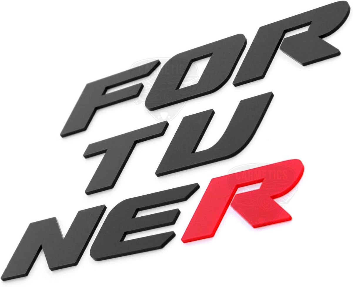 CarMetics FORTUNER 3D Letters (3D Stickers 3D Logo 3D Emblem Suzuki BALENO Accessories) �RED+Black � 1 Set