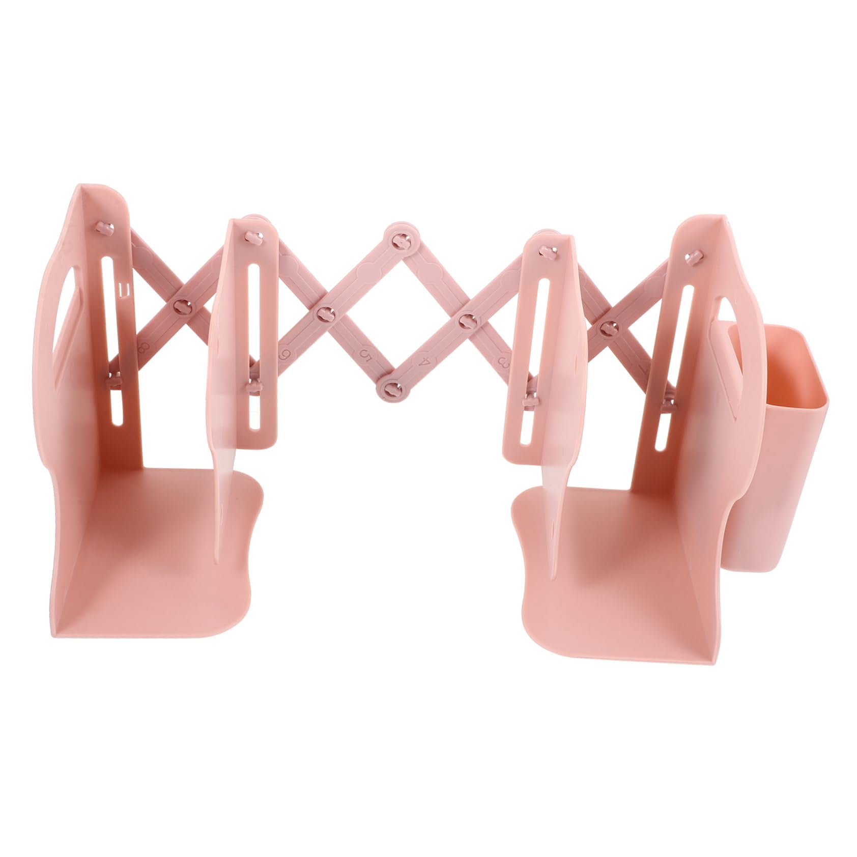 Sujetalibros Ajustable de Silicona Rosa para Oficina y Estudio