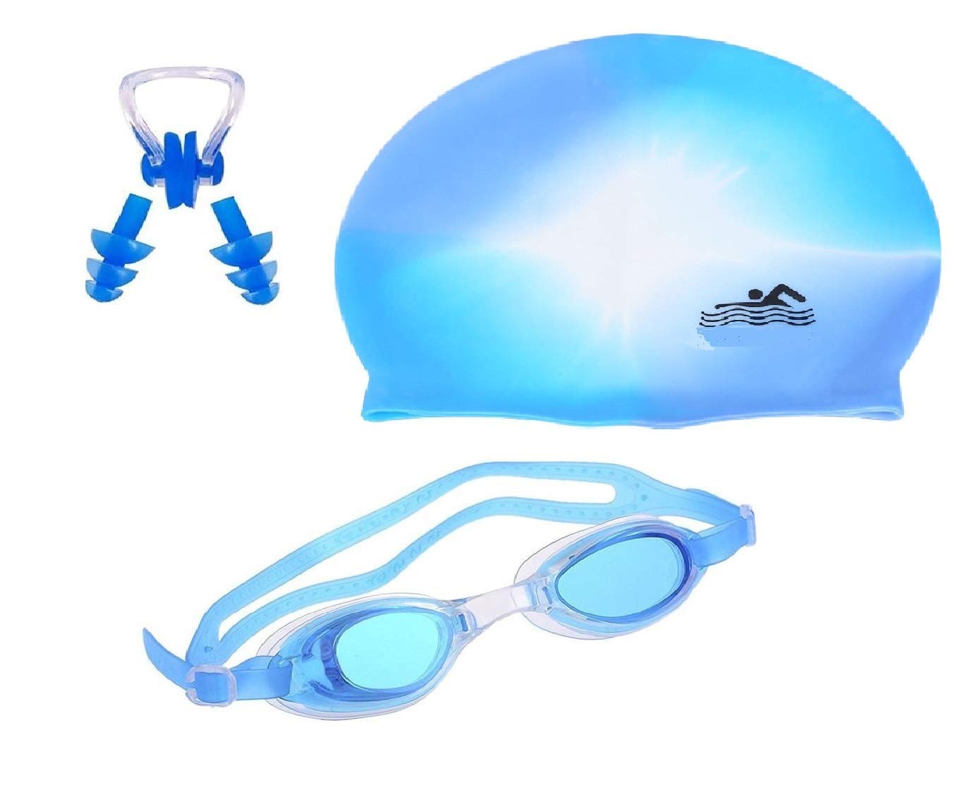 Morex Swimming Kit With Anti-Fog Goggles, Comfortable Silicone Swim Cap, Nose Clip & Ear Plugs | Waterproof Swim Set for Training, Pool, Beach & Competitive Swimming for Adults & Kids (Sky Blue)-image-14