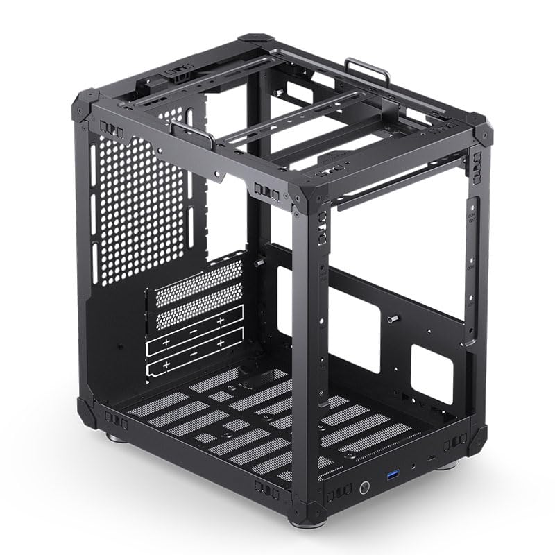 Jonsbo C6-ITX Case PC Mini-Tower Nero – compatto, Mini-ITX, GPU fino a 255 mm, dissipatore CPU fino a 75 mm, fino a 3 ventole, USB-C frontale I/O