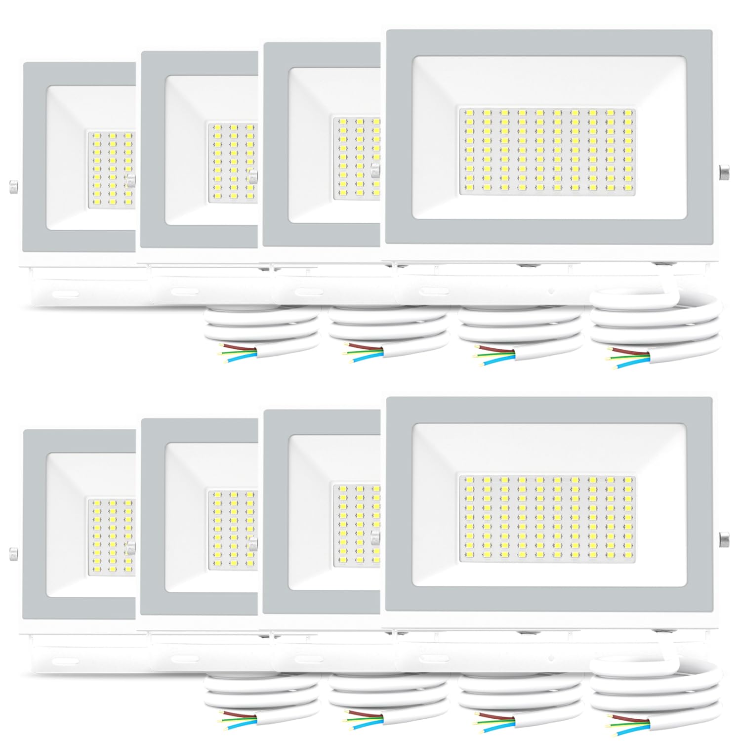 Aigostar Faretto LED da Esterno 50W,4300LM,Faretti LED Esterno luce bianca 6500K,Luce di Sicurezza Impermeabile IP65,Per Giardino,Cortile,Garage,Corridoio. 8 pezzi