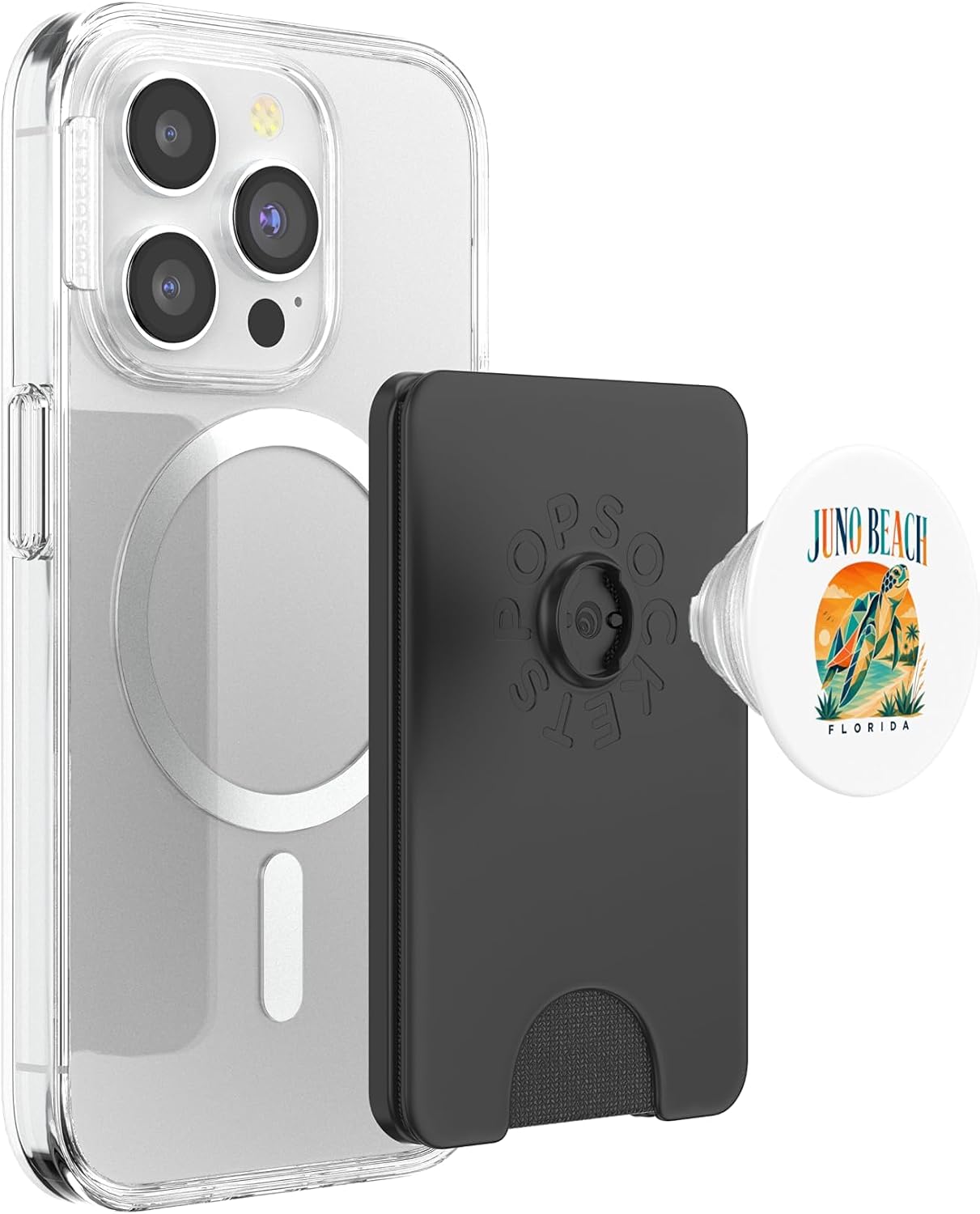 Juno Beach Florida Geometric Sea Turtle Design PopSockets PopWallet for MagSafe image 3