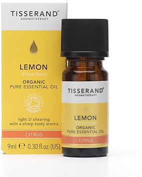 Tisserand - Lemon Organic Essential Oil - 9ml - for Massage, Skin, Diffuser- 100% Natural Pure Oils
