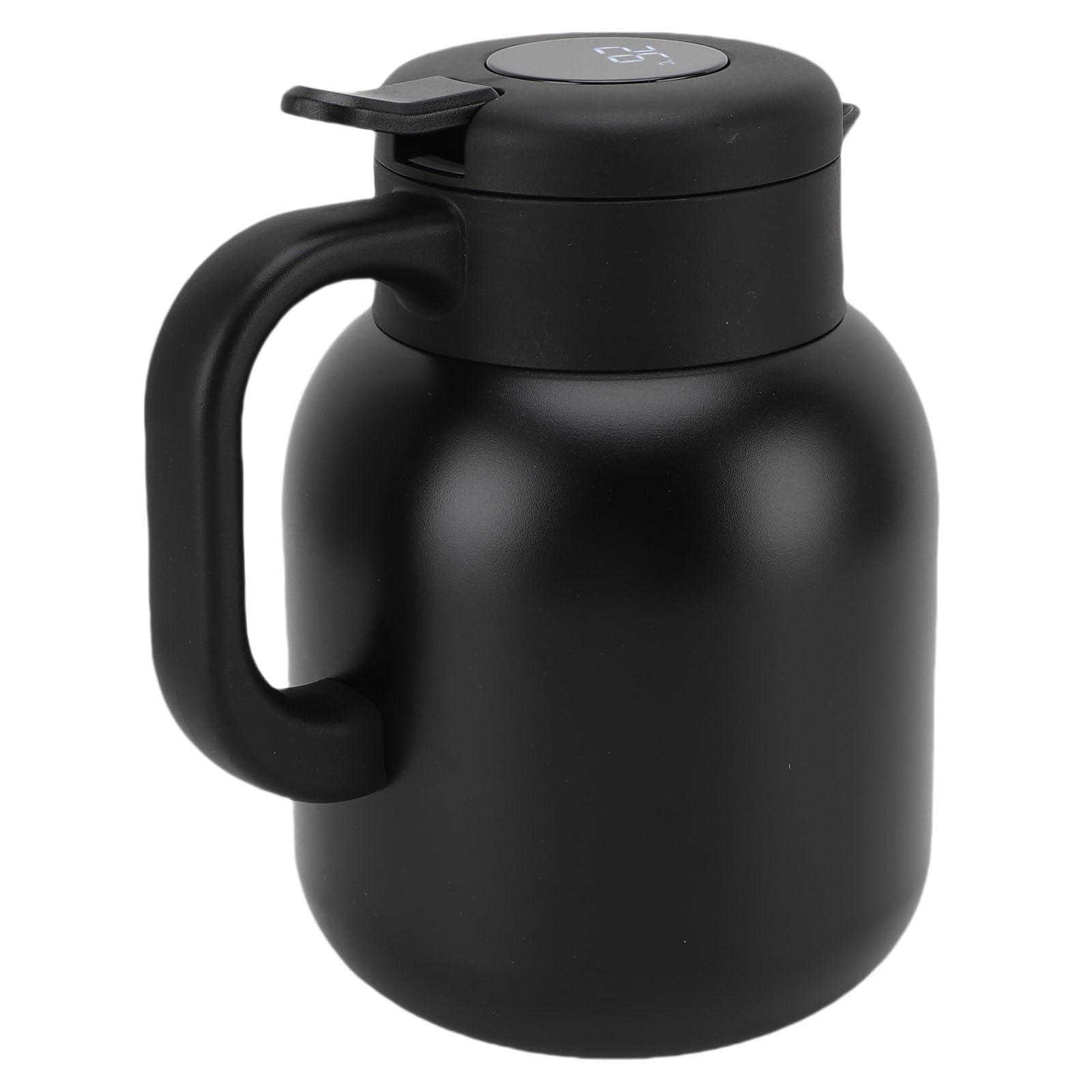 Dispensador de Acero Inoxidable Al Vacío 1500ml con Infusor de Malla Fina y Pantalla de Temperatura para Café Té Bebida Caliente Retención de Calor 24 Horas (BLACK)