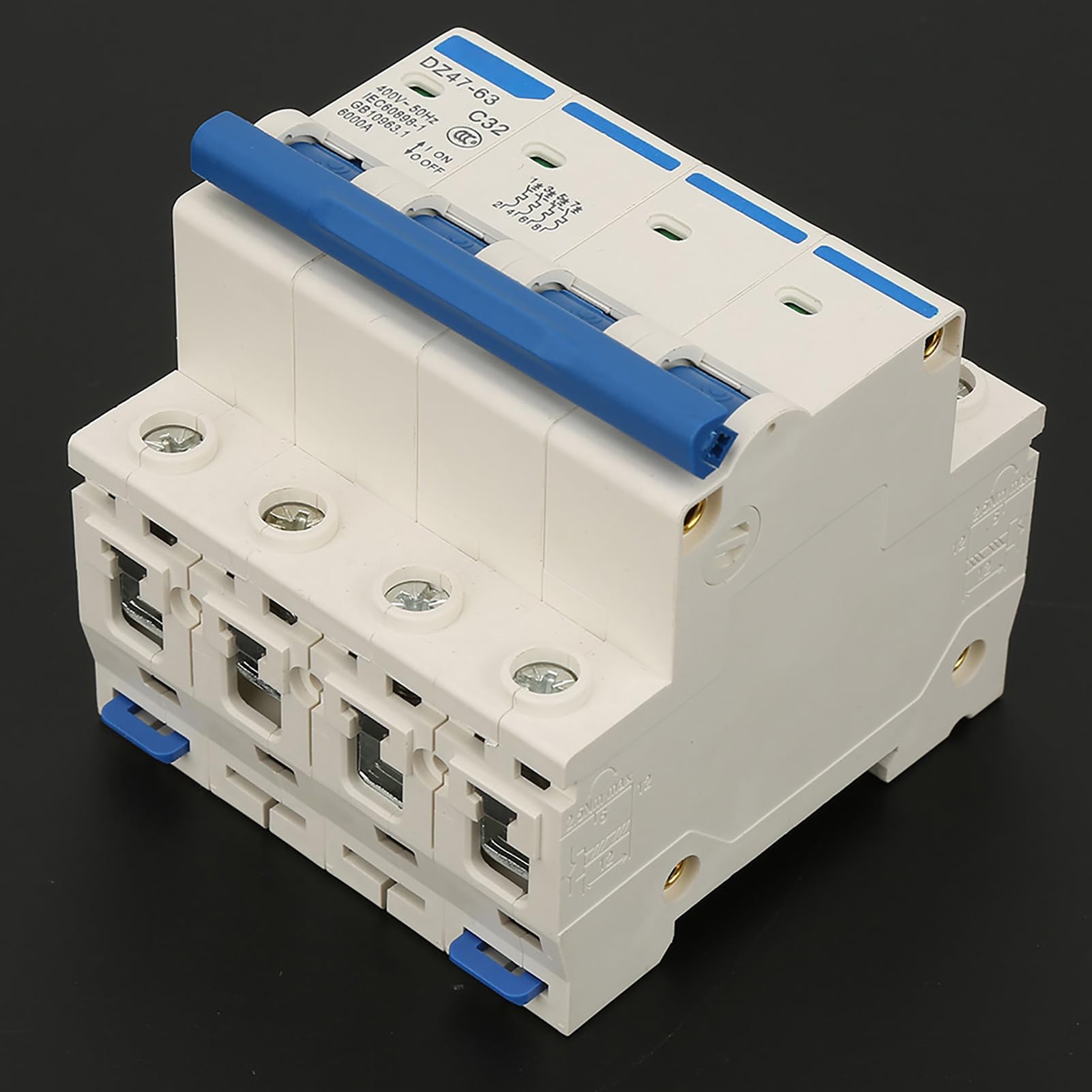 Commutateur de Protection de Circuit,Dz47‑63 4P 32A 400V Disjoncteur Différentiel Rccb Miniature +Fi+40A+30Ma+4+Polig,disjoncteur 32a triphasé différentiel 30ma tétrapolaire