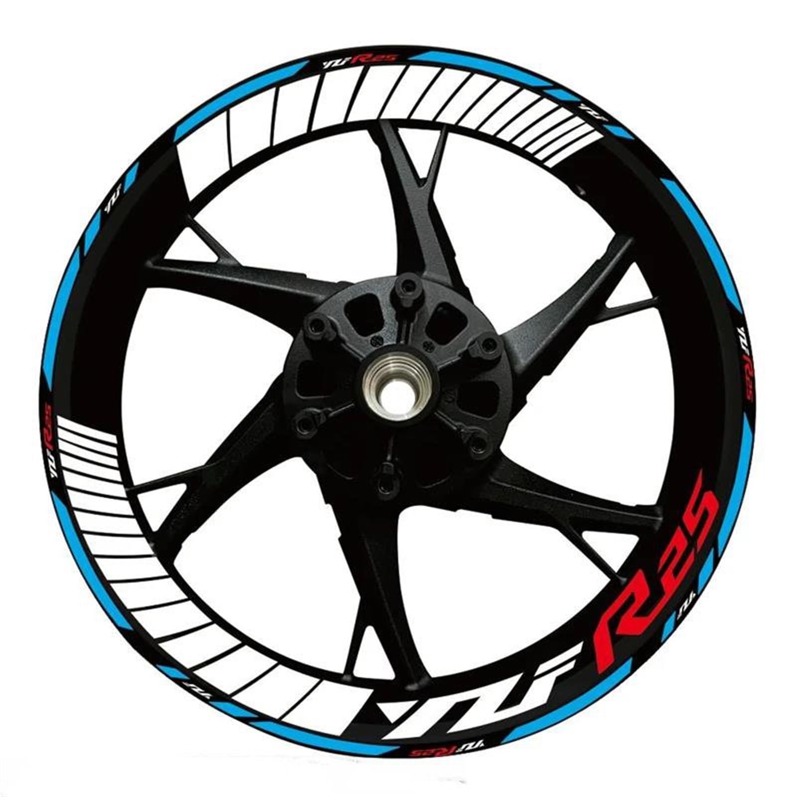 Stickers Motorcycle Wheel Stickers Night Reflective Decorative Rim for Yamaha R25 WZF25(Style 6)