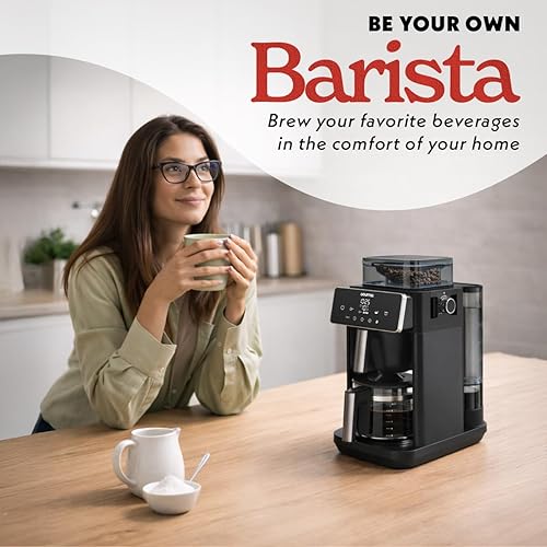 Miniatura 3 de Gourmia Cafetera de 10 tazas para moler y preparar  Molinillo ajustable integrado, temporizador digital programable, 3 concentraciones de