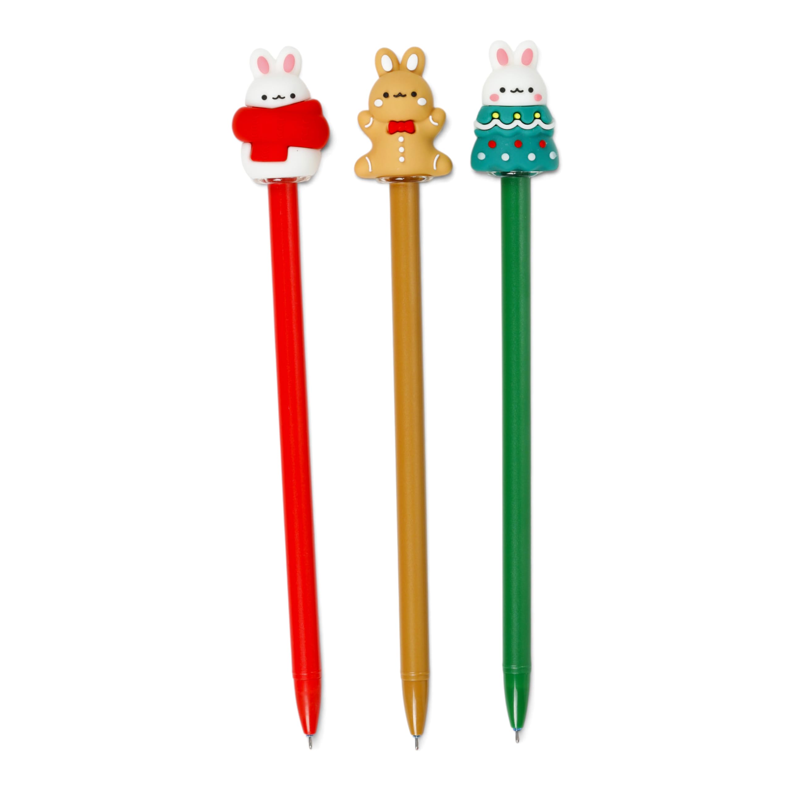 Puckator Penna cancellabile con topper per Natale, motivo: coniglietto e coniglietto, bella estetica per il rientro a scuola, penne gel cancellabili, penna con gomma per bambini, ufficio, scrittura e