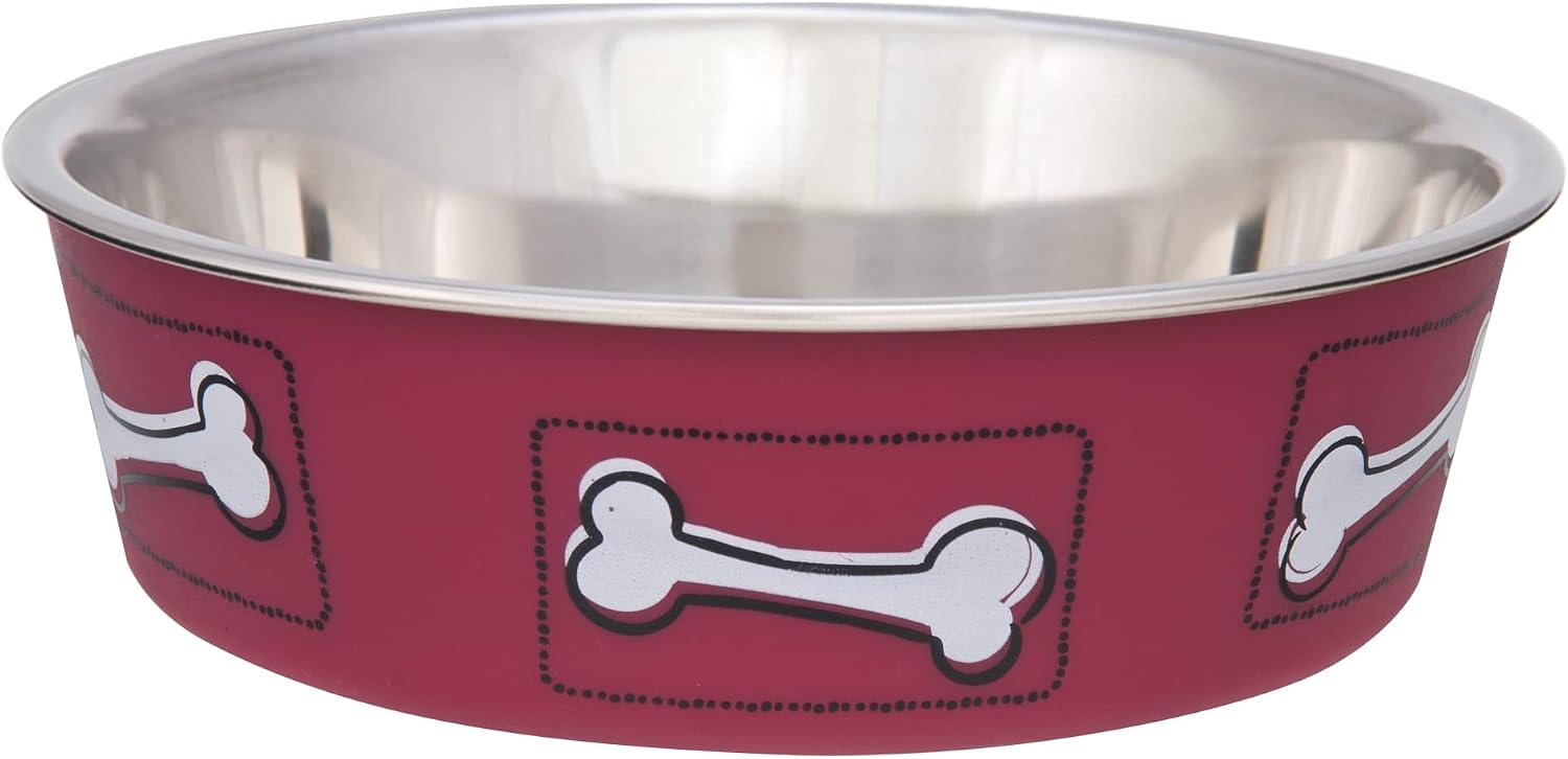 Loving Pets Coastal Bella Bowl for Dogs, Medium, Hawaiian Red (7520)