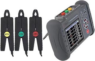 Three Phase Volt-Ampere Meter Digital Voltmeter Ammeter AC 600V 20A Voltage Current Meter for Voltage,Current,Phase,Frequency,Active/Reactive/Apparent Power,Power Factor,Current Vector Sum Test