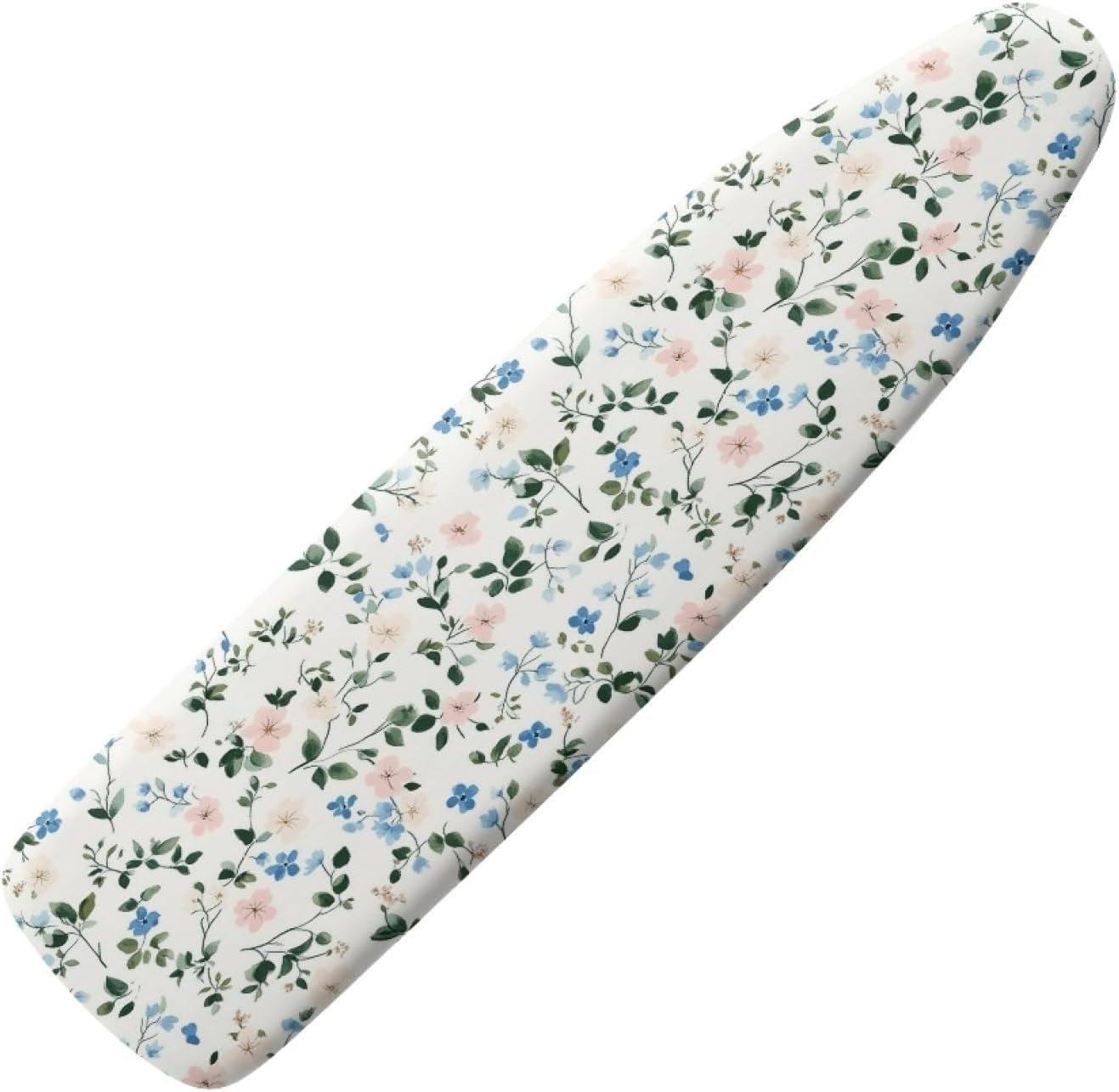Padded Ironing Board Covers 18 X 49 Pink Blue Leaf Ironing Board Pad and Cover Thick Replacement Drawstring Tightening & Lock, Easy Fit, Scorch & Stain Resistant, Non Slip