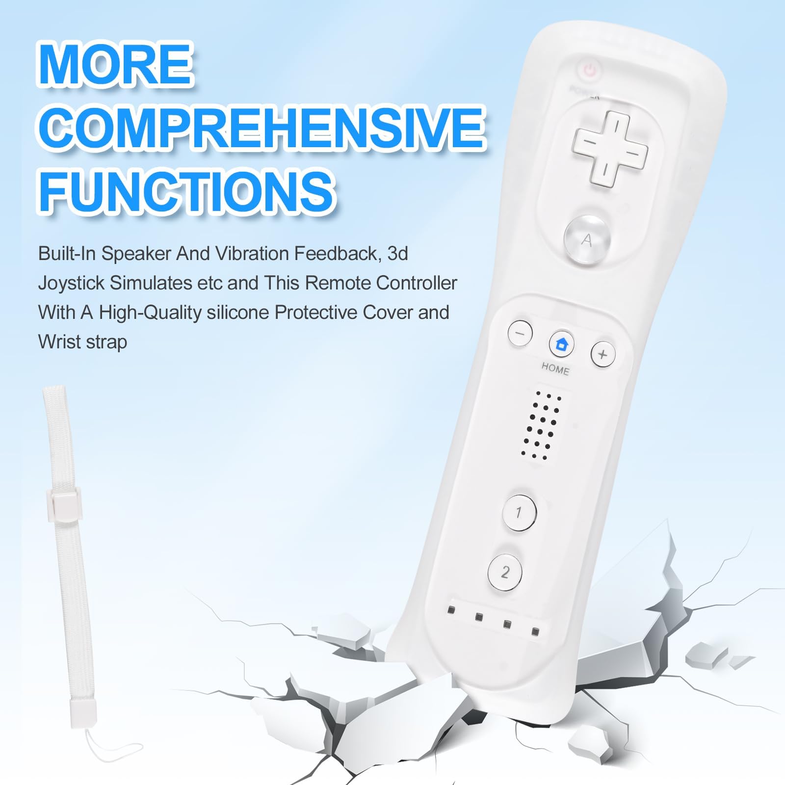 Funmo 2en1 Manette de Wii avec Manette Nunchuck,télécommande de jeu de compatible avec Wii/Wii U,Manette Wii,avec étui en silicone gratuit et dragonne