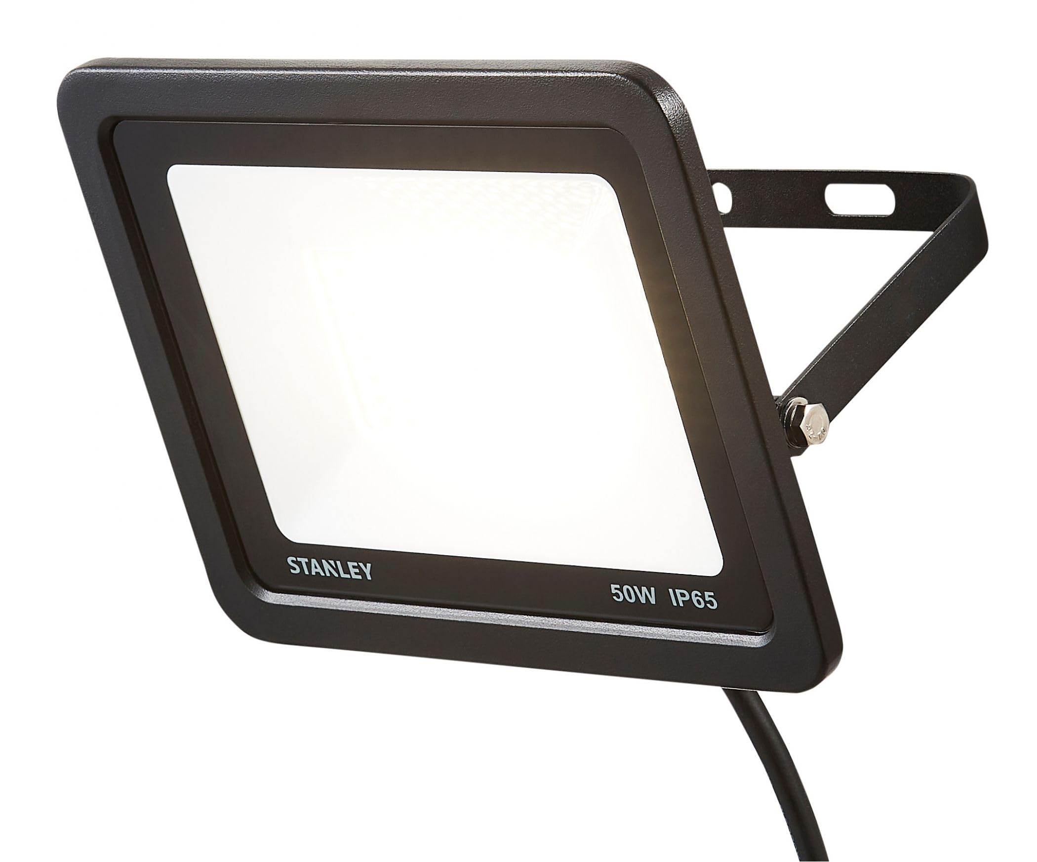Outdoor Light Black Slimline 50w LED Flood IP65 4000lm 6500K Stanley