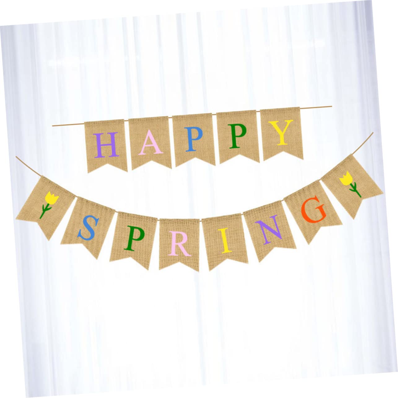 HOLIDYOYO Spring Bunting Swallowtail Flag Party Banner Spring Party Supplies Flower Banner Indoor/outdoor Dec