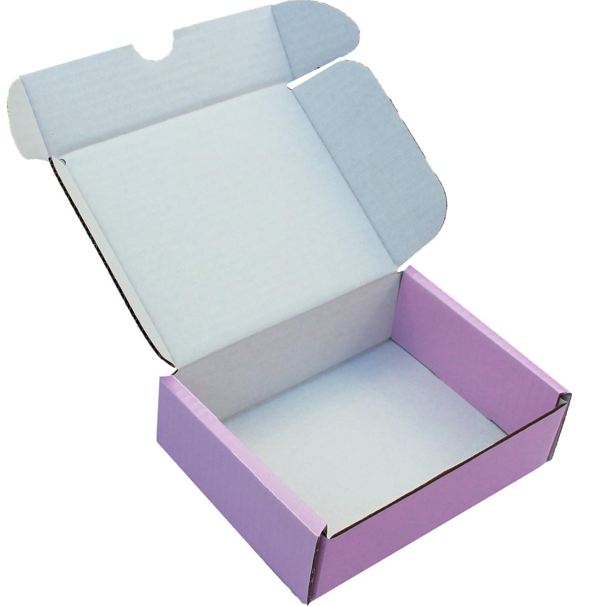 MEG4TEC 50 Pack Shipping Coloured Boxes - Corrugated Cardboard Small Parcel Box for Posting Packing Mailing (12 x 9 x 4 Inch (30cm x 22.5cm x 10cm), Purple)