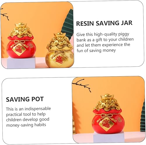 Miniatura 3 de Abaodam 3 piezas de figura adorable del tesoro de escritorio, contenedor Shui, olla de juguete y regalos de dibujos animados, tarro de ahorro de