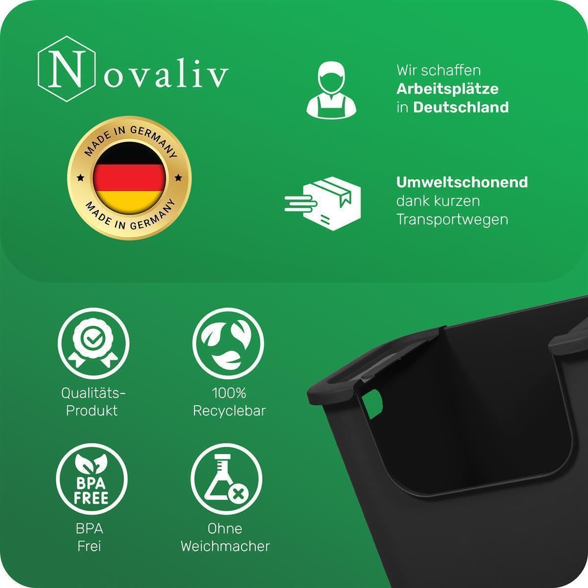 Novaliv 6x Aufbewahrungsbox Bad Organizer Kleiderschrank Schubladen Ordnungssystem Schwarz Wohnmobil Schrank Organizer Box Badezimmer organizer & Kleiderschrank organizer & geeignet als Schubladenbox