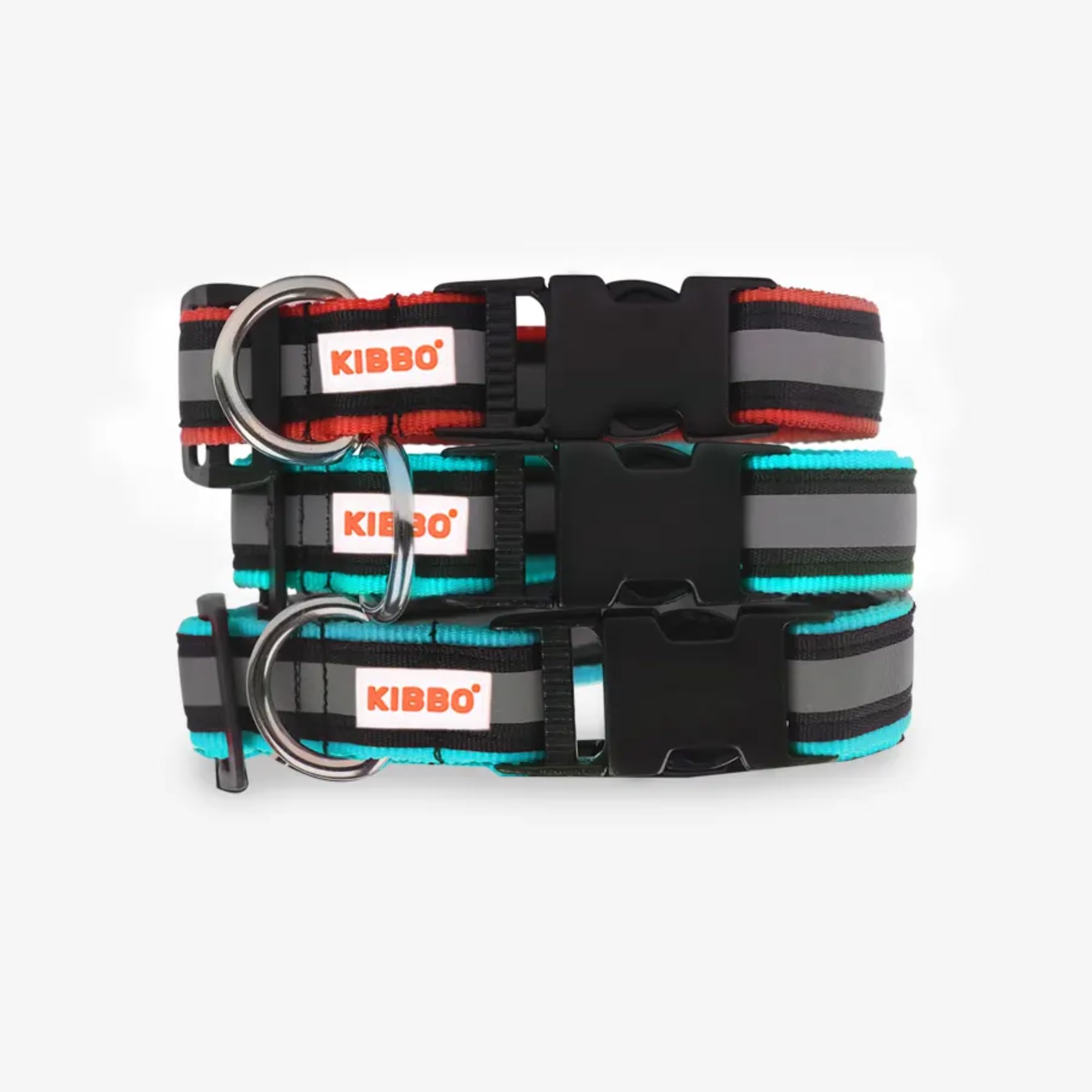 KIBBO Premium Reflective Dog Collar For Large (L) & Extra Large (Xl) Pet Breeds Adjustable Length,Super Lightweight Heavy Duty Metal D-Ring&Buckle (Large,Sea Green & Red,Pack Of 3),10.4 Cm (B0C2DDCN3Q) Amazon Price History, Amazon Price Tracker