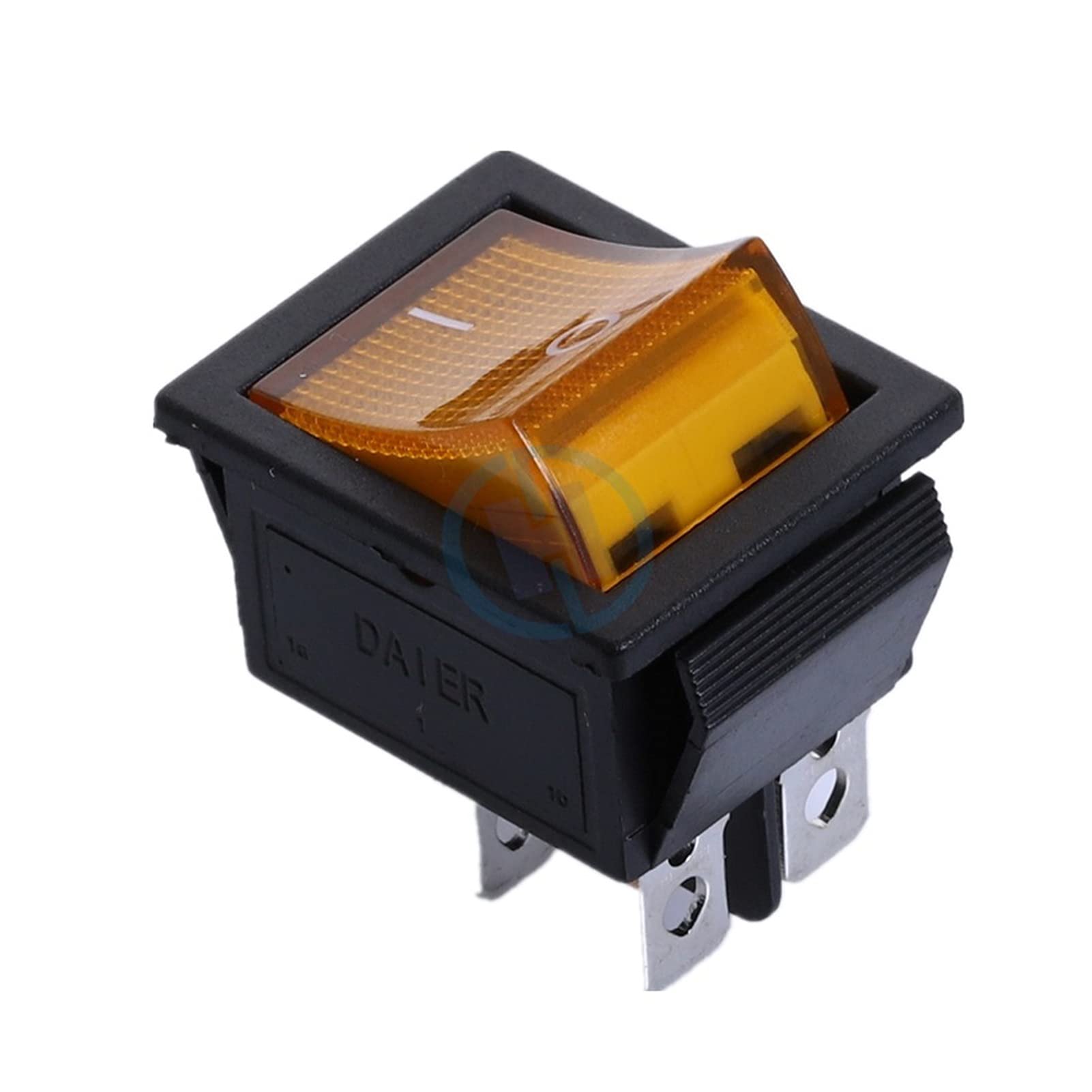 Interrupteur à Bascule ON/OFF Avec Voyant Lumineux - 4 Broches DPST - 16A 250V - Vert - KCD2