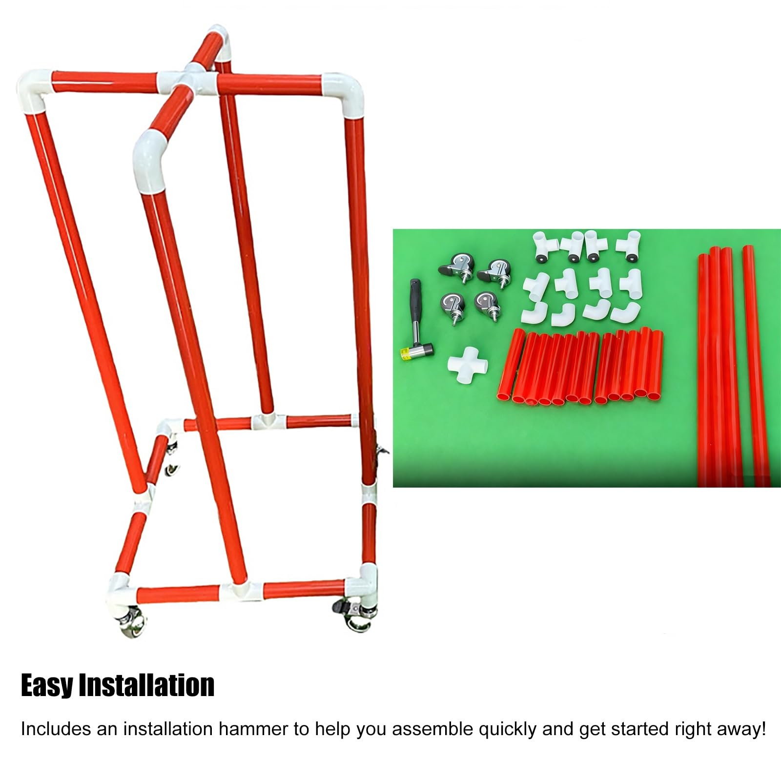 Supporto per Hula Hoop Supporto leggero per hula hoop, organizer per anelli da ginnastica con ruote silenziose antiscivolo, carrello per cerchio fitness