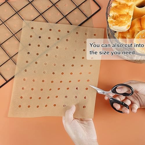Miniatura 8 de BYKITCHEN Papel pergamino para freidora de aire FG551 Ninja Foodi Smart XL 6 en 1, forro de papel perforado antiadherente para freidora de aire,