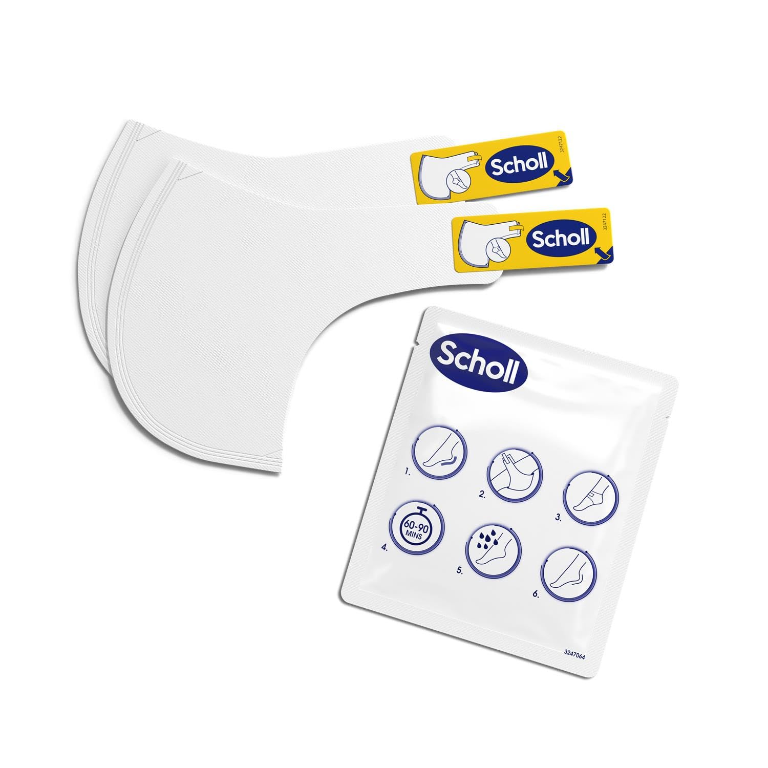 SCHOLL Maschera per piedi esfoliante con tacco – Set di 3 x 2 calzini peeling pelli secche
