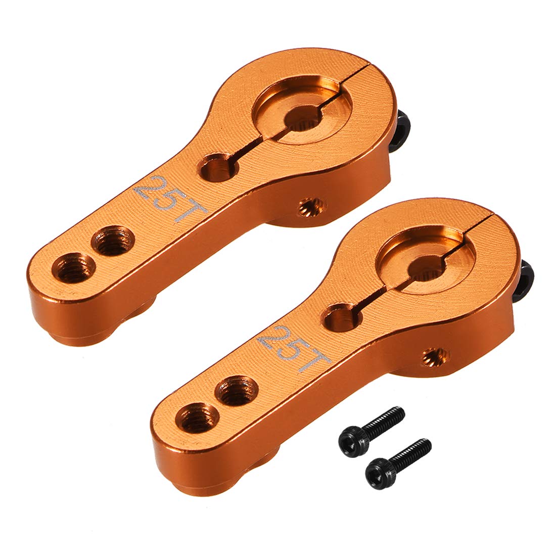 Uxcell Aluminium-Servoarme – 25T, M3-Gewinde, Orange, 2 Stück, Für Futaba, Savox, HL, HSP