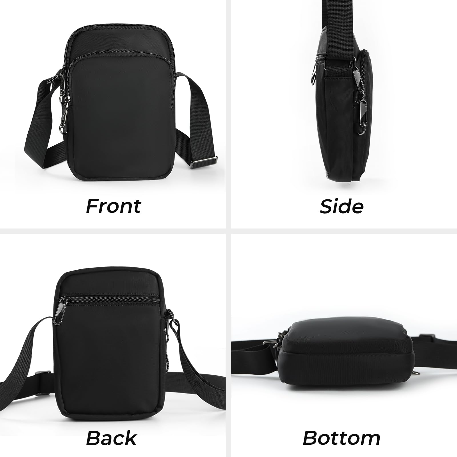 Sac Bandoulière Hommes - Petit Sacoche Bandoulière avec Reißverschluss Lock & RFID-Blockierung, Shoulder Bag Étanch pour Usage Quotidien Voyage Randonnée et Sports