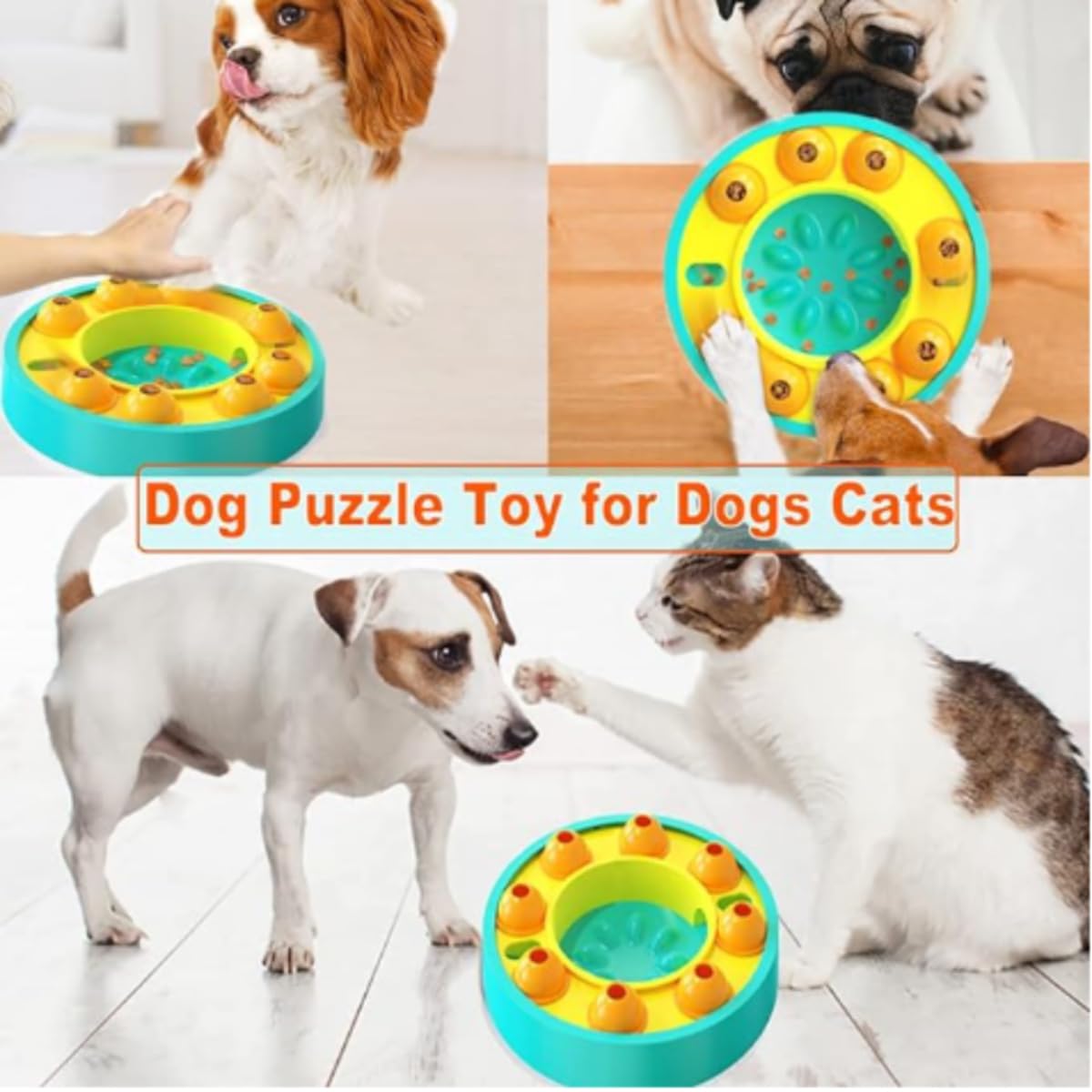 Interaktives Hunde-Puzzle-Spielzeug für Hunde und Katzen, langsames Fressnapf, Hunde-Puzzle, langsames Füttern, Spielzeug, für Training und geistige Bereicherung (d)