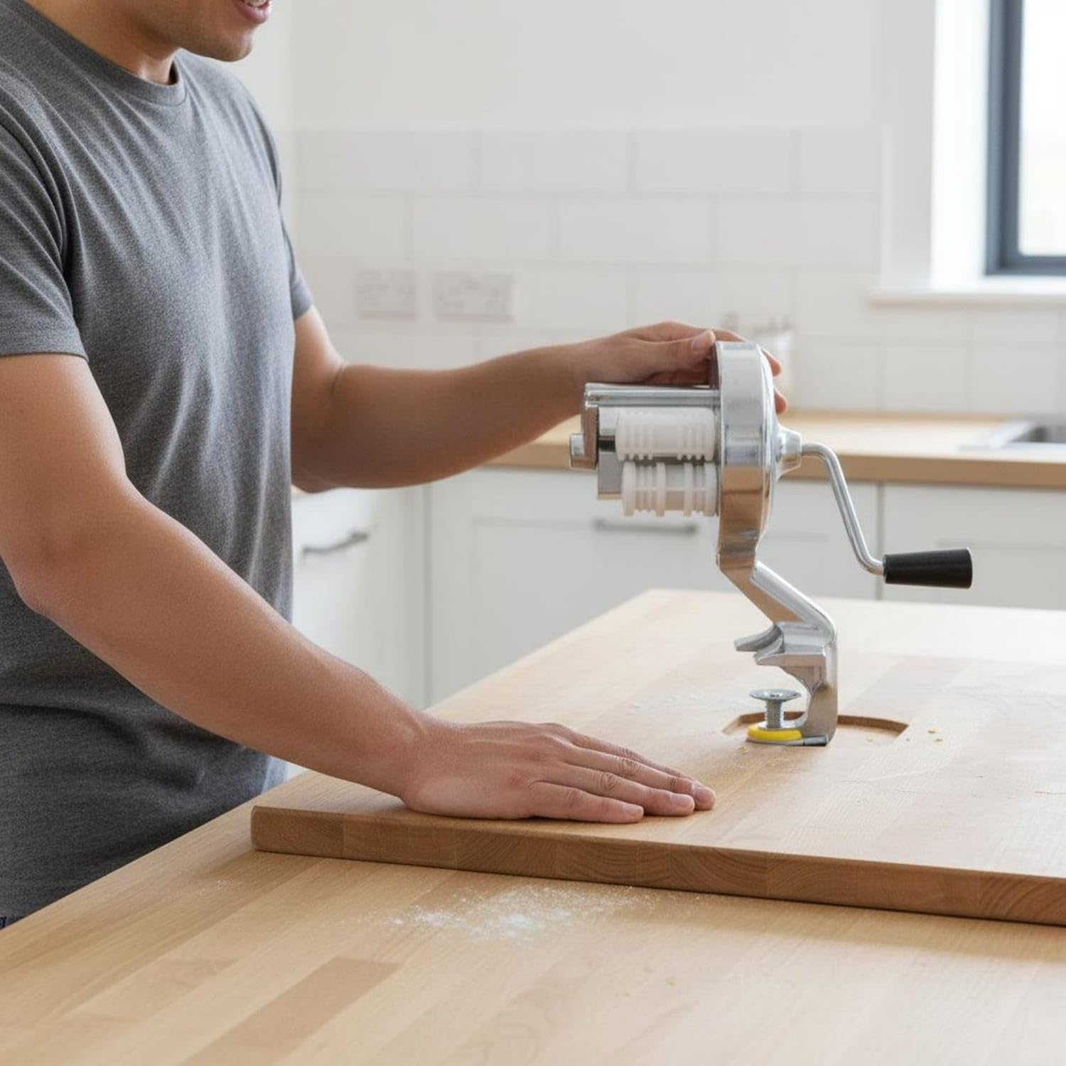 Table Clamp Mount Tabletop Pasta Press Aluminum Alloy B | Table Clamp Mount Tabletop Pasta Press Aluminum Alloy Body Manual Macaroni Machine for Home Cooks Maker-image-48