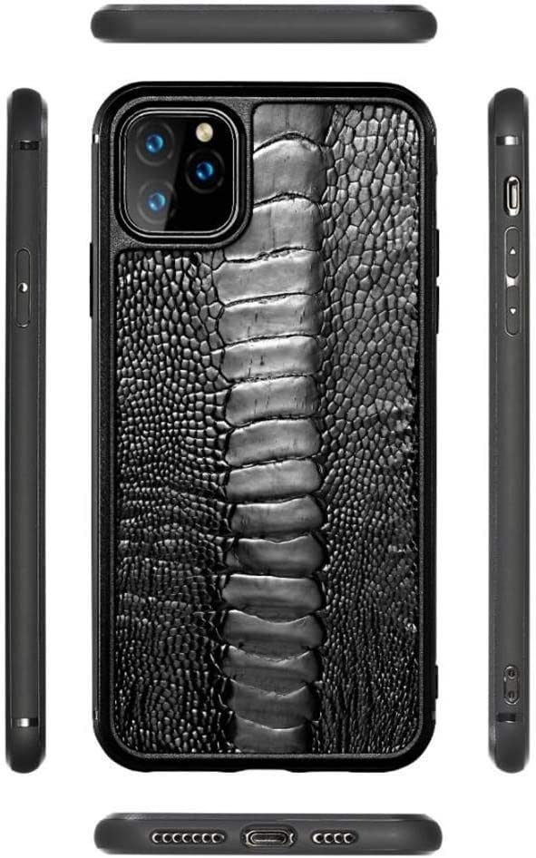 Étui coque cuir d'autruche iPhone 11Pro KANUZ marron business chic
