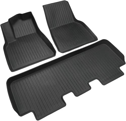 Miniatura 2 de JMIMI Juego de alfombrillas para Tesla modelo Y 2021 2022 2023, material TPE para todo tipo de clima, ajuste personalizado, alfombrillas de carga