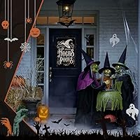 Vista 4 de Hocus Pocus - Letrero de metal para decoración de Halloween, letrero de hocus pocus bruja, 8 x 12 pulgadas, letrero de hocus pocus para decoración