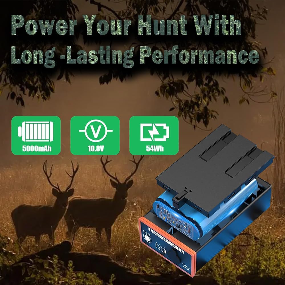2 Pack 5Ah Rechargeable Lithium Battery Compatible with Moultrie Edge Cellular Trail Camera(Edge, Edge PRO, Edge 2, Edge 2 PRO, Edge 3, Edge 3 PRO), Long-Lasting Power Mag Battery Pack
