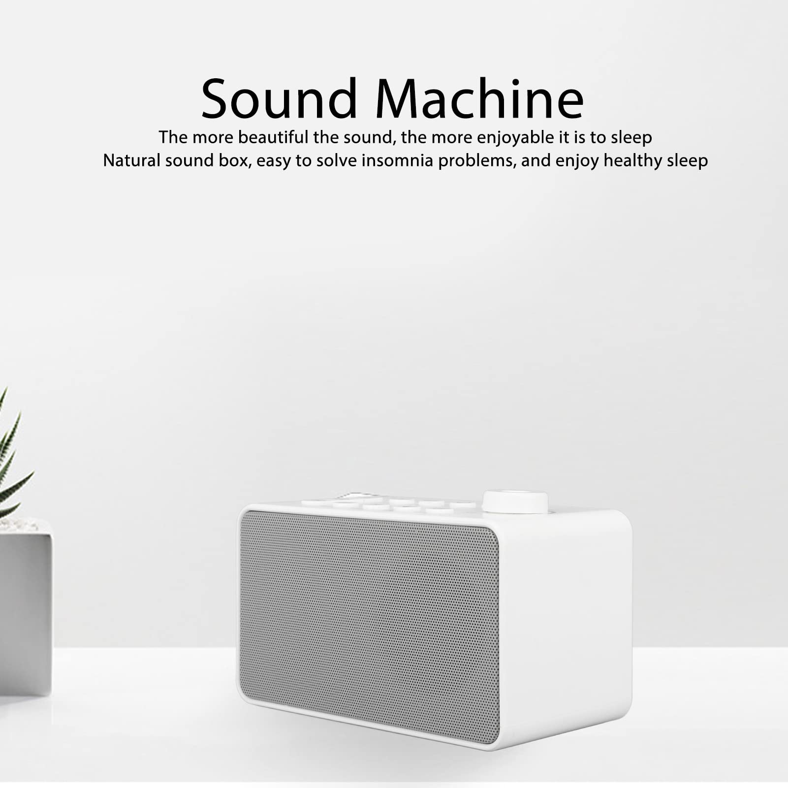S16 Macchina per il rumore bianco Macchina sonora portatile ricaricabile tramite USB con 8 suoni naturali per neonati, adulti, bambini che dormono