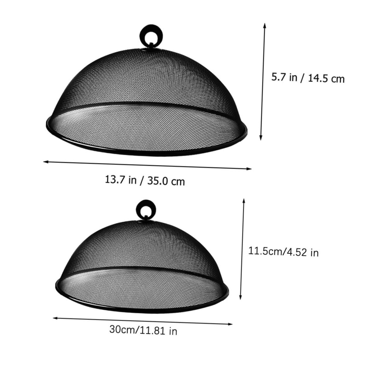 JECOMPRIS 2Pcs Reusable Food Cover Protective Kitchen Accessory Black Mesh Dish Cover for Outdoor Picnics Parties and Home Use and Design