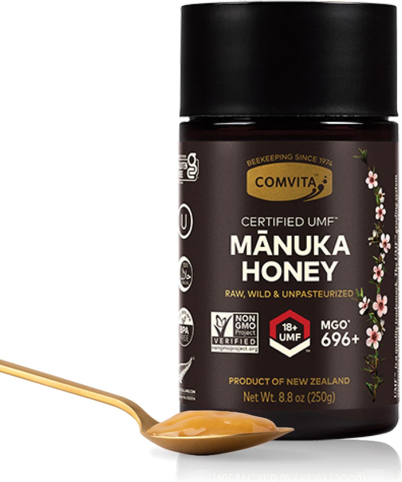 Manuka Honey (UMF 18+, MGO 696+) New Zealand’s #1 Manuka Brand | Superfood for Gut & Immune Support | Raw, Wild, Non-GMO | 8.8 oz